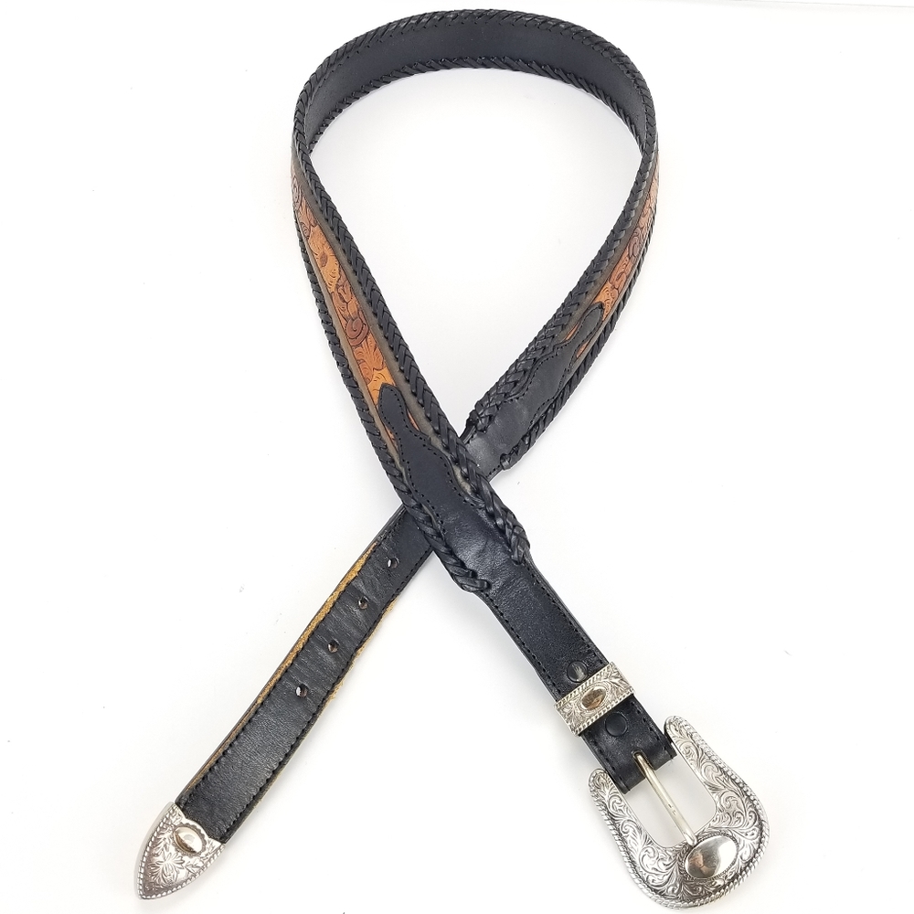 Southwestern Concho Genuine Leather Western Belt B